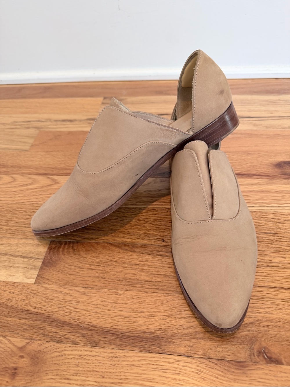 Nisolo Emma d’Orsay Oxford Beige Tan Slip-On Leather Loafers, Size 11 - Picture 4 of 9